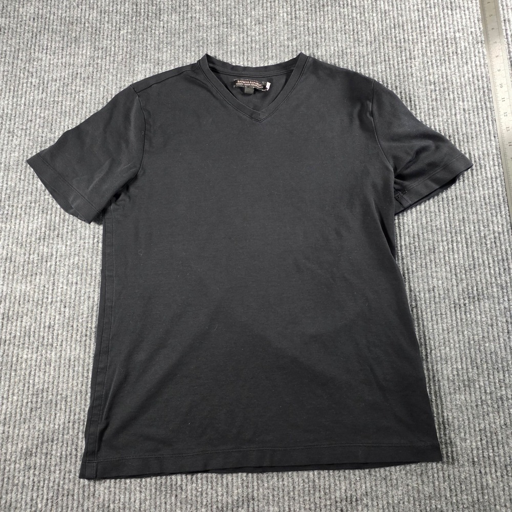 Banana Republic Luxury Touch Performance V-Neck T-Shirt Mens Medium Black Tee